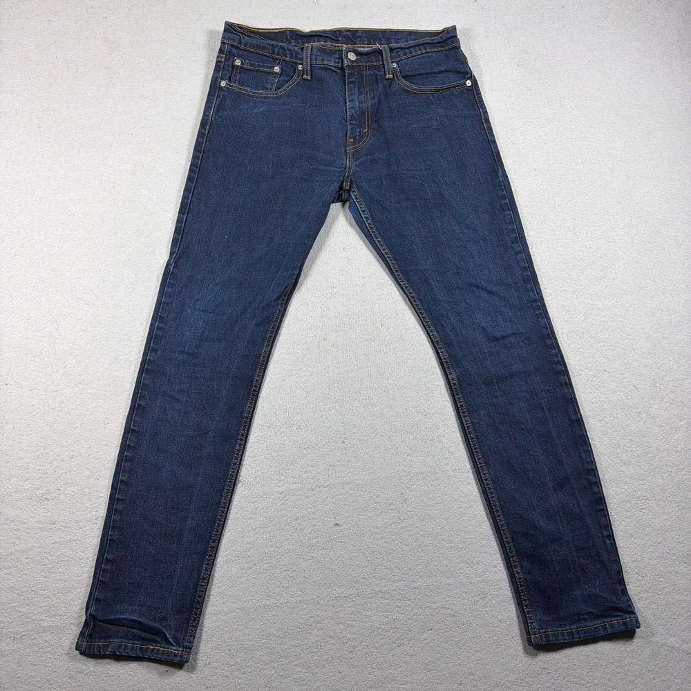 Levi 512 Slim Taper Jeans Men 33x32 Dark Wash Denim Pants Blue Casual Streetwear